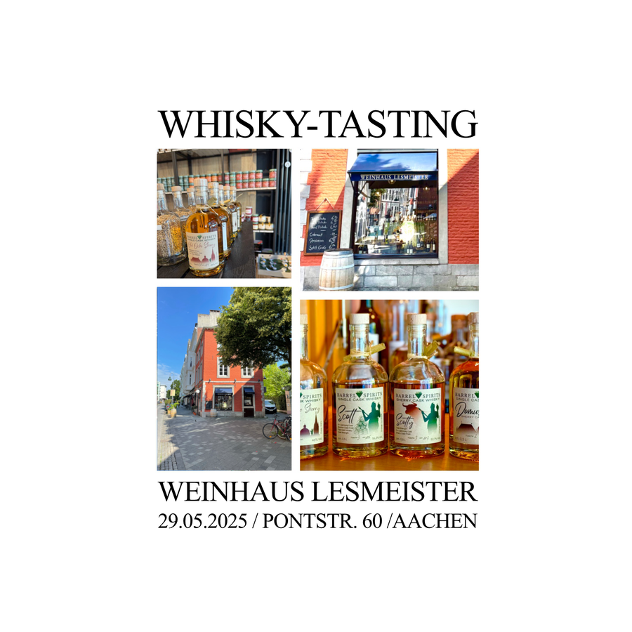 WHISKY-Tasting am 29. Mai 2026 im Weinhaus Lesmeister in Aachen